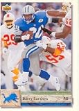 1992 Upper Deck Barry Sanders Football Card #155 - Shipped In Protective Display Case!