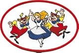 : Alice in Wonderland - with Tweedledee & Tweedledum in Oval -Embroidered Iron On or Sew On Patch