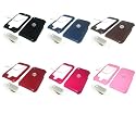 Apple iPhone Leather Overlay Crystal Case Cover with Flip-Up Lens Touch Screen Protector - 6 Color Choices (Compatible with 1st Generation ONLY)