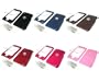 Apple iPhone Leather Overlay Crystal Case Cover with Flip-Up Lens Touch Screen Protector - 6 Color Choices (Compatible with 1st Generation ONLY)