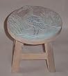 Great Blue Heron Hand Carved Wooden Foot Stool