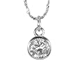 Diamond Cubic Zirconia 1ct 6.5mm Solitaire Bezel Platinum Overlay CAREFREE Sterling Silver Pendant Necklace