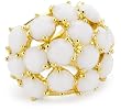 Trina Turk Jewel Encrusted Opaque White Ring