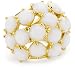 Trina Turk Jewel Encrusted Opaque White Ring