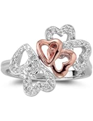 0.16 Cts Diamond Ring in 14K Two Tone Gold