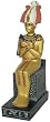 Seated Osiris Egyptian Statue, Gold and Color Details