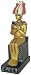 Seated Osiris Egyptian Statue, Gold and Color Details