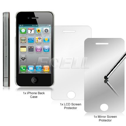 Ecell - HEADCASE HALLOWEEN RED SMILEY SKULL BACK CASE + LCD PROTECTORS FOR iPHONE 4 4S