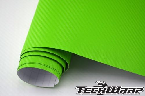 TeckWrap 7 X 5 Feet Apple Green 3d Carbon Fiber Vehicle Decoration Wrapping Sticker Bubble Free (35 Square Foot)
