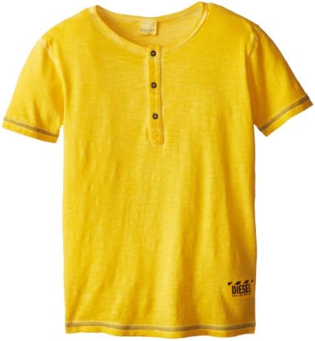 Diesel Big Boys' Trunny Short Sleeve Slub Henley Follow Me I'll Save You