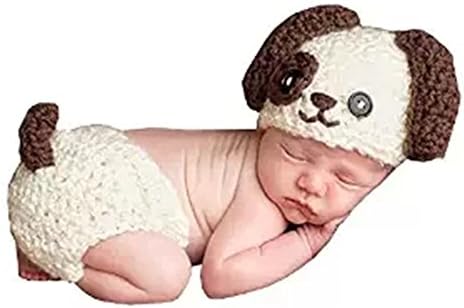 Vala Newborn Infant Baby Boy Photography Prop Costume Cute Dog Cap Pants