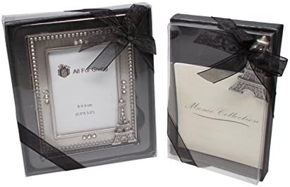 Photo Frame and Memo Clip with Eiffel Tower Accent in Pewter Finish by All For Giving