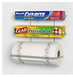 White Wrap-n-roll Wall Mount Paper Towel Roll Holder Plastic Wrap Rack Storage Organizer