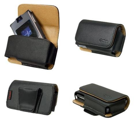 AUTHENTIC CELLET BLACK NOBLE LEATHER CASE POUCH for MOTOROLA RAZR V3 / V3i / V3m / V3xx / V3t / V3r / Samsung T809, T629, A707 SYNC, A900 / SANYO 6600 KATANA / KATANA 2, 6650 / LG VX8700 SHINE - CELLET RETAIL PACKAGING