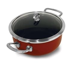 Chantal 4-Quart Copper Fusion Covered Risotto Pan, Red