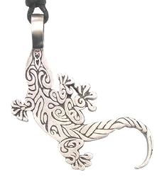 Crocodile Alligator Pattern Pewter Pendant Necklace