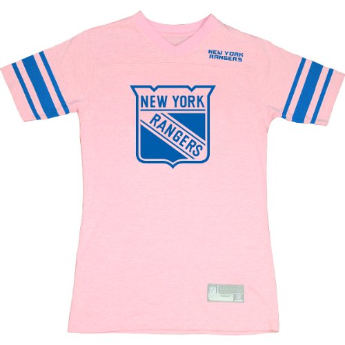 Reebok New York Rangers Girl's (7-16) Pink Fashion Jersey Tee Large