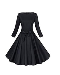 Cotton Belted Vintage Scoop Neck Fit-and-Flare Cocktail Evening Dress/Prom Dress/Party Dress/Wedding Dress 