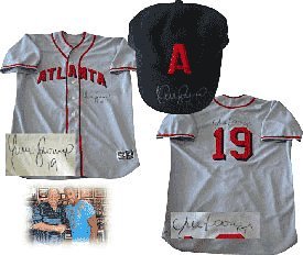 Yunel Escobar Autographed / Signed 2009 Game Used Throwback Atlanta Braves Jersey & Hat