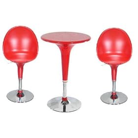 Matte Red Bombo Chair and Table Set by The Affordable Home