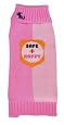 Waghearted "Safe and Happy" Dog Sweater, Pink Combo, Small