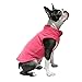 Gooby Fleece Vest Dog Sweater - Pink, Large - Warm Pullover Fleece Dog Jacket with O-Ring Leash for Small to Medium Dogs