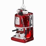Kurt Adler 4 Inch Noble Gems Glass Espresso Cappuccino Machine Orna