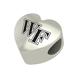 Wake Forest Demon Deacons Heart Bead Fits Most Pandora Style Bracelets