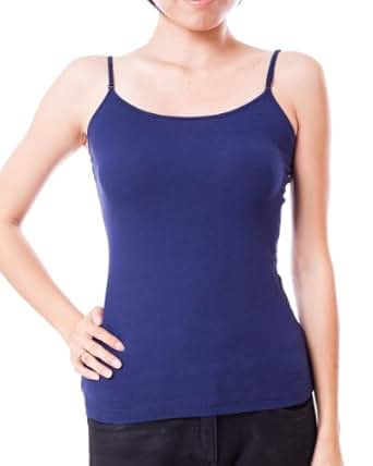 Ladies Navy Blue Basic Spaghetti Strap Top at Amazon Womenâs Clothing store: Tank Top And Cami 