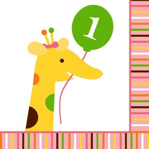 Creative Converting Sweet at One Girls Beverage Napkins, 16 Per Package