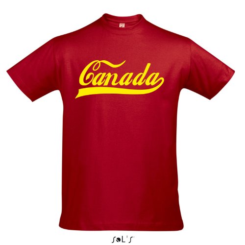 T-Shirt – Canada Oldschool Kanada LÄNDERSHIRT EM / WM FAN Trikot S-XXL , Red – gelb , XXL