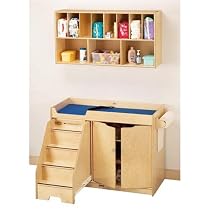 Jonti-Craft 5135JC Changing Table with Stairs Combo, Natural