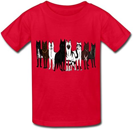Wolves Boy Short Sleeve Tshirt Red