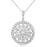 10K White Gold 0.25 Carat Diamond Pendant w/ chain
