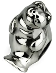 Sterling Silver Ohm Manatee Bead Charm AAA015