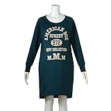 (ニッセン) nissen 【 マタニティ 授乳服 産前 産後 】 カレッジプリント スウェット地 ラグラン ワンピース 授乳機能付き フォレストグリーン マタニティ5L