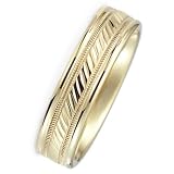 8.0 mm. 14Kt. Yellow Gold Wedding Ring with Polished Finish and Center Design. Flat Comfort Fit Style SV59-306Y8, by Wedding Rings by Oromi