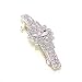 Caravan Automatic Barrette Decorated With Crystal Clear Rhinestone In An Oval Burst