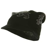 Regular Lion Rasta Beanie Visor Hat-Black Grey W27S16C