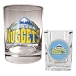 Denver Nuggets Rocks Glass & Square Shot Glass Set - Primary Logo NBA Basketball