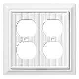 Brainerd 126468 Beadboard Double Duplex Outlet Wall Plate / Switch Plate / Cover, White [並行輸入品]
