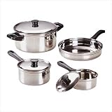 Kitchen & Housewares : 7 Piece Stainless Steel Cookware Set