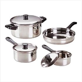7 pc stainless steel pots set - Style 28518 by Gift Warehouse