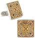 Orange Enamel Tracery Cufflinks