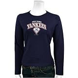New York Yankees Navy Blue Ladies Arch Logo Diamond Long Sleeve T-shirt