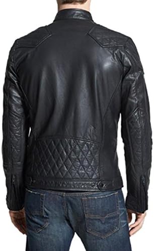 KGN FASHION Leather Jacket Men Biker Motorcycle Jacket Mens Leather Coat MJ229 - XXXL