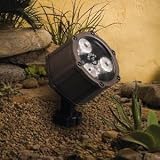Kichler Lighting 15733AZT LED Accent Light 3-Light Low Voltage 60 Degree Wide Flood Light, Textured Architectural Bronze with Clear Tempered Glass