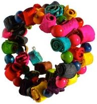 Colombian Girl Jewelry Women's Handmade Bracelet made from Orange Peel and Acai Berries 8 inches Rainbow