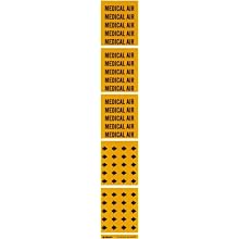 Brady 7184-3C 2-1/4" Height, 2-3/4" Width, B-946 High Performance Vinyl, Black On Yellow Color Self-Sticking Vinyl Pipe Marker, Legend "Medical Air"