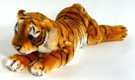 Childrens Toyshop  Toys : Deluxe Laying Soft Tiger 45cm (SW3601)